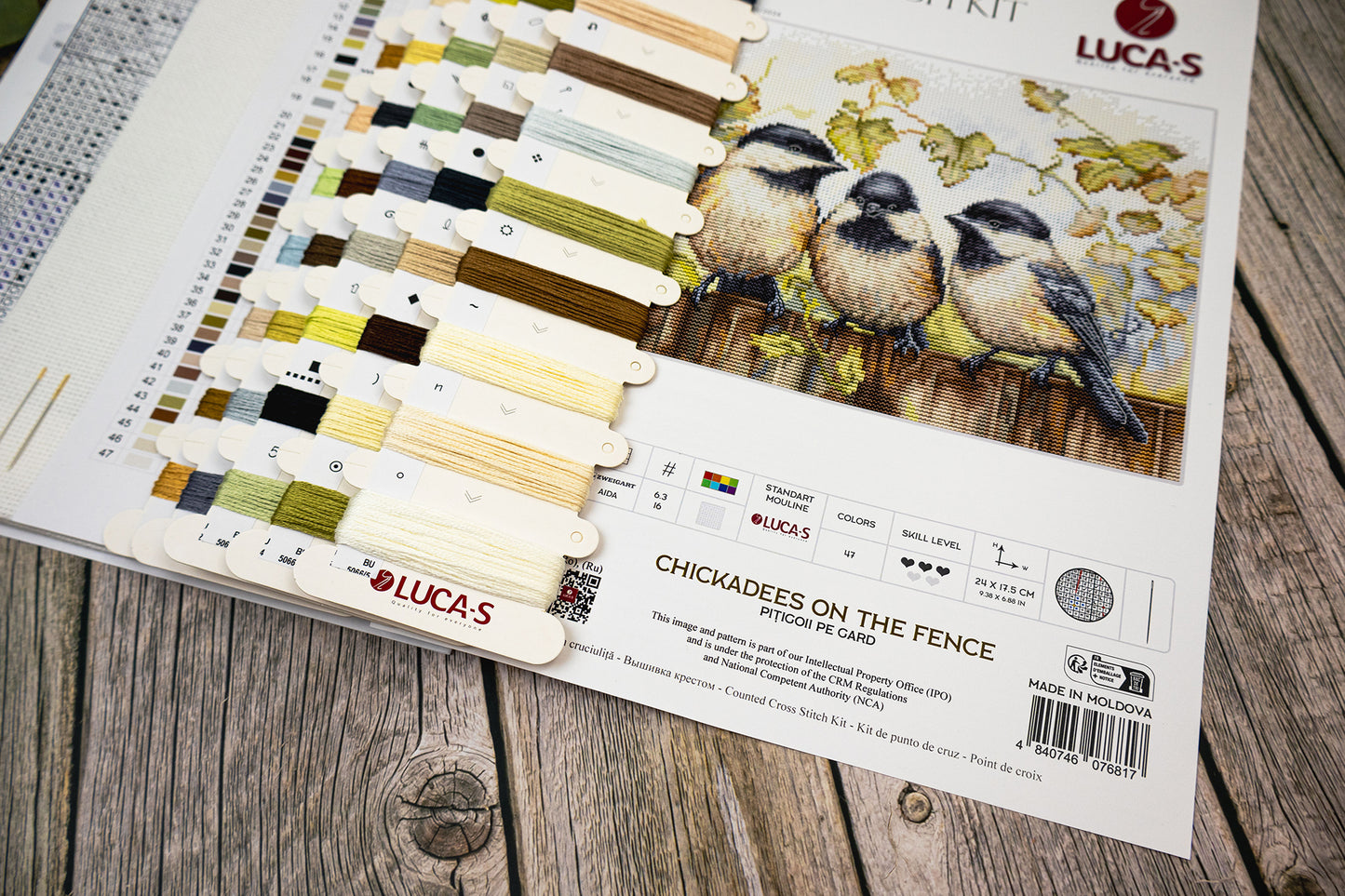 Cross Stitch Kit Luca-S - Chickadees On The Fence , BU5066