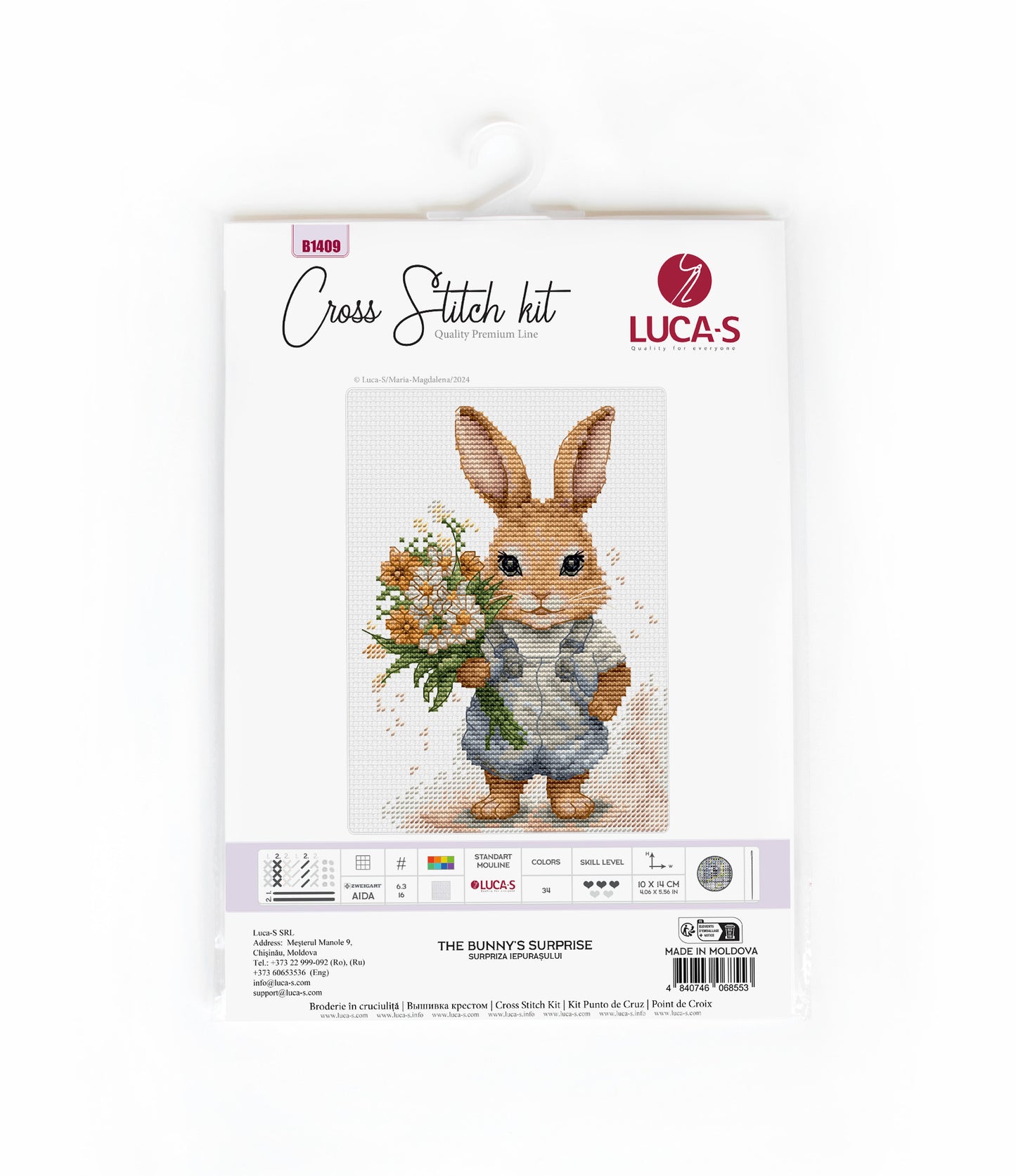 Cross Stitch Kit Luca-S - The Bunny's Surprise, B1409