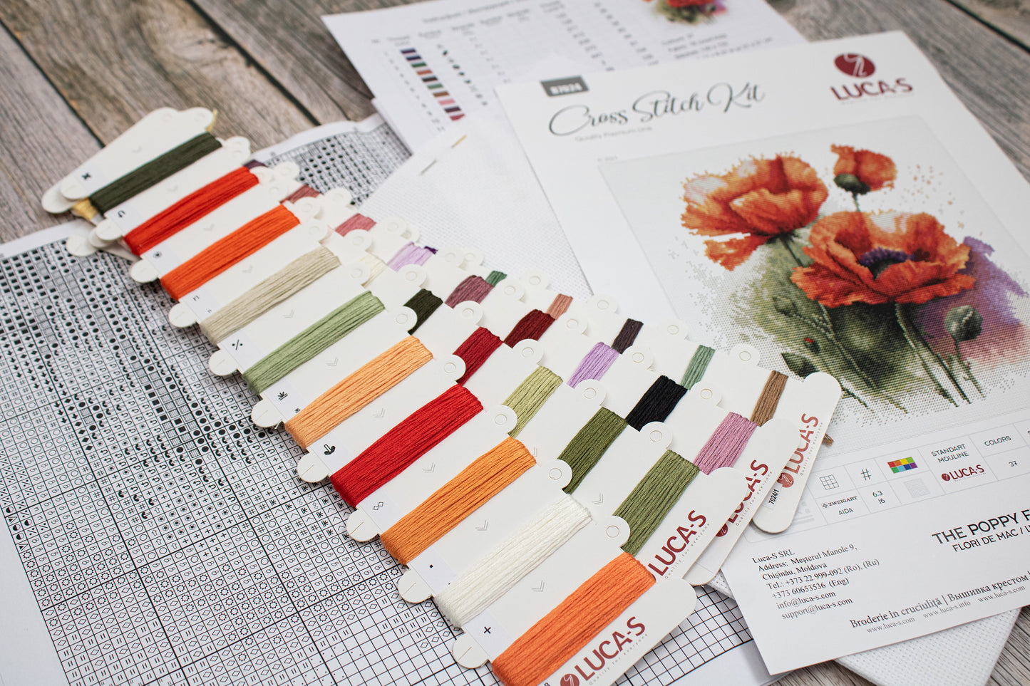Cross Stitch Kit Luca-S - The Poppy Flowers, B7024