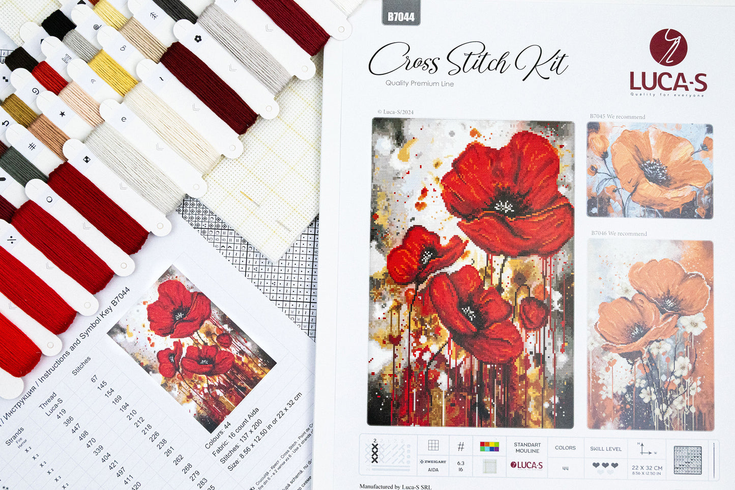 Cross Stitch Kit Luca-S - The Vibration of Poppies, B7044