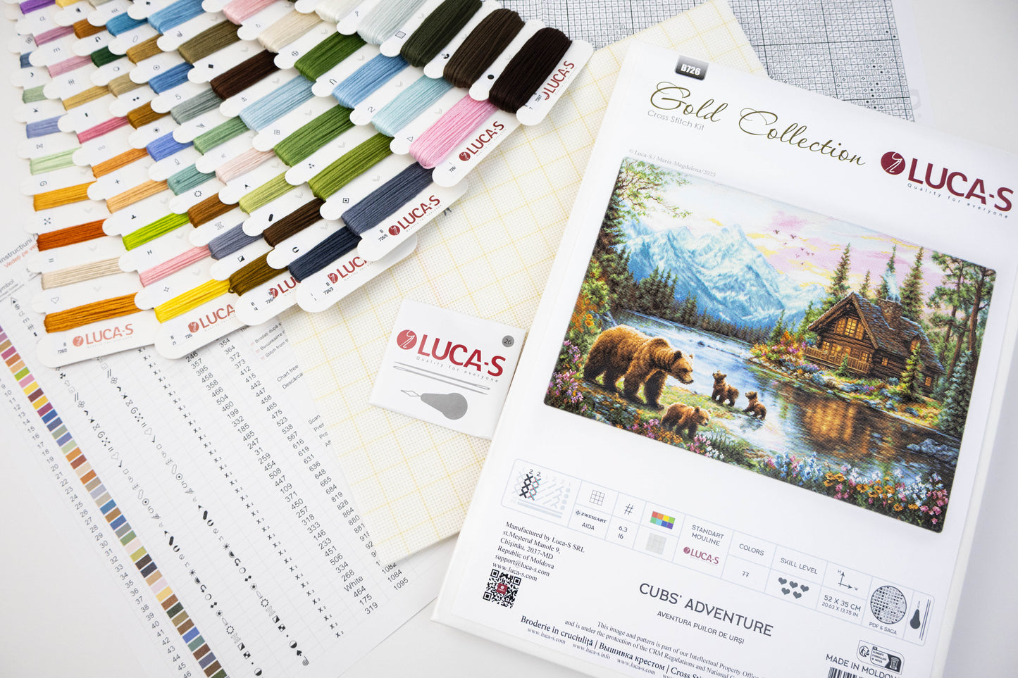 Cross Stitch Kit Luca-S GOLD - Cubs’ Adventure, B726