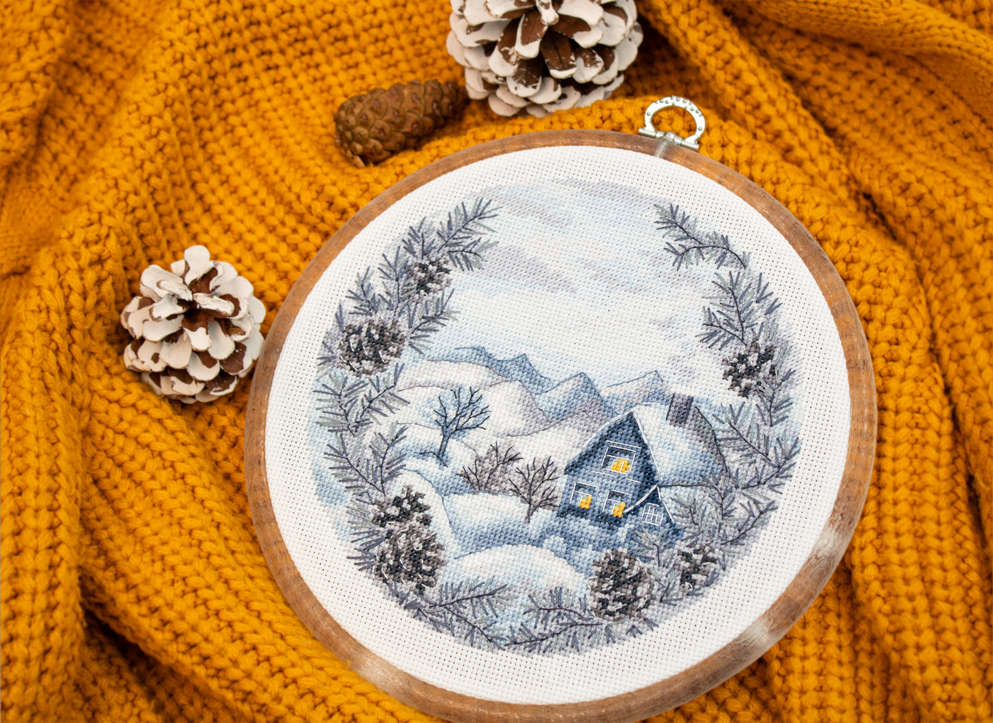 Cross Stitch Kit with Hoop Included Luca-S - The Winter, BC218