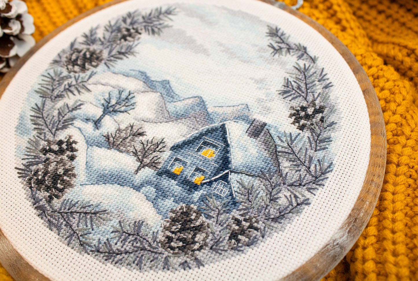 Cross Stitch Kit with Hoop Included Luca-S - The Winter, BC218