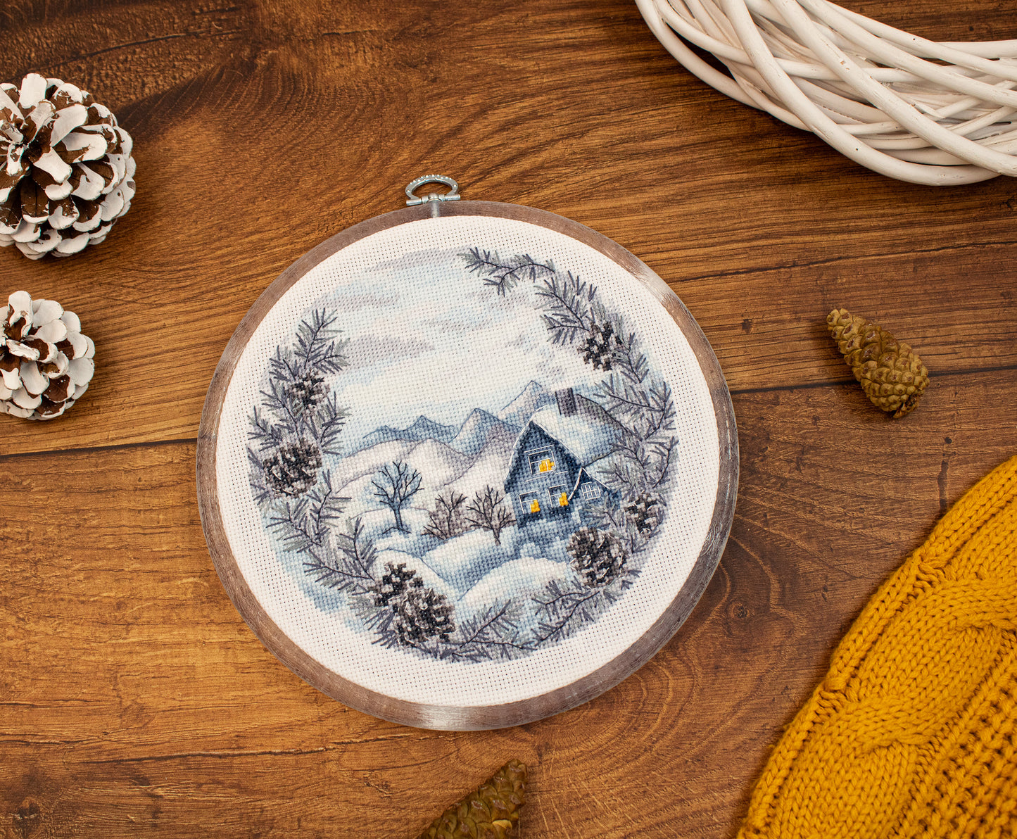 Cross Stitch Kit with Hoop Included Luca-S - The Winter, BC218