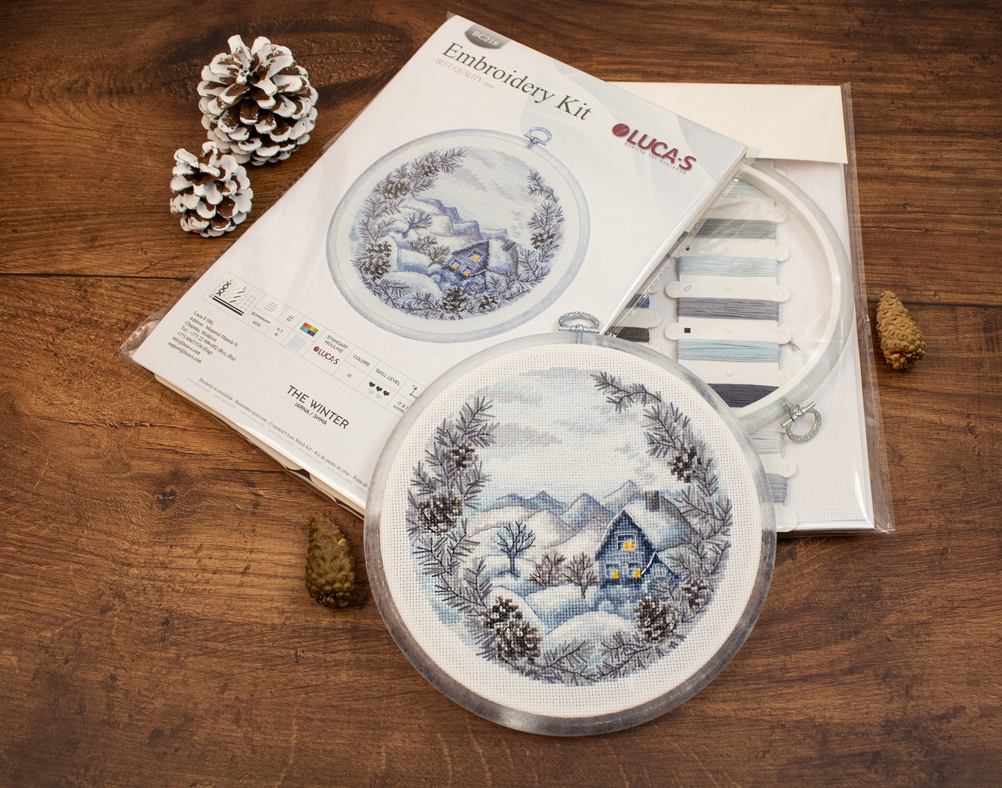 Cross Stitch Kit with Hoop Included Luca-S - The Winter, BC218