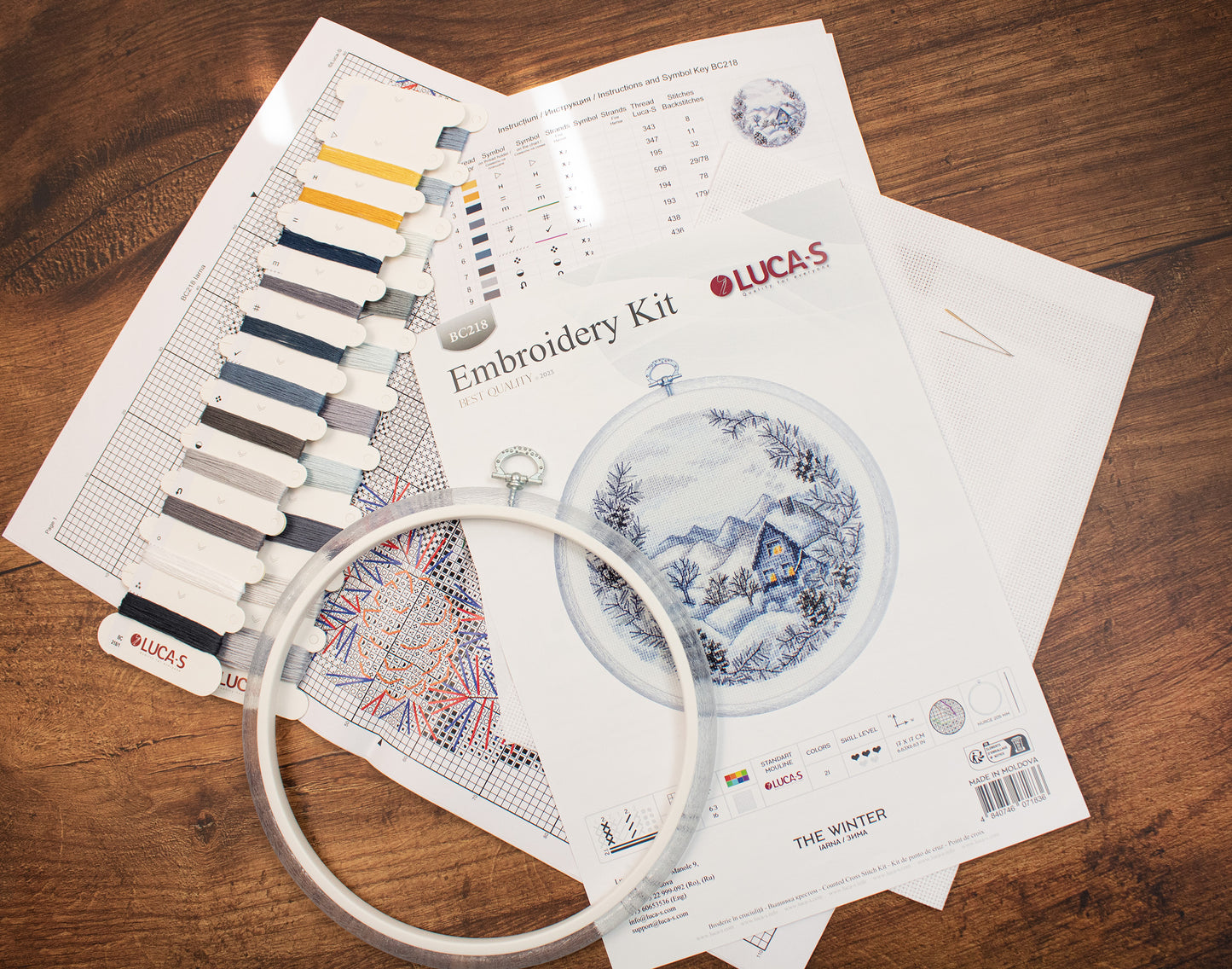Cross Stitch Kit with Hoop Included Luca-S - The Winter, BC218