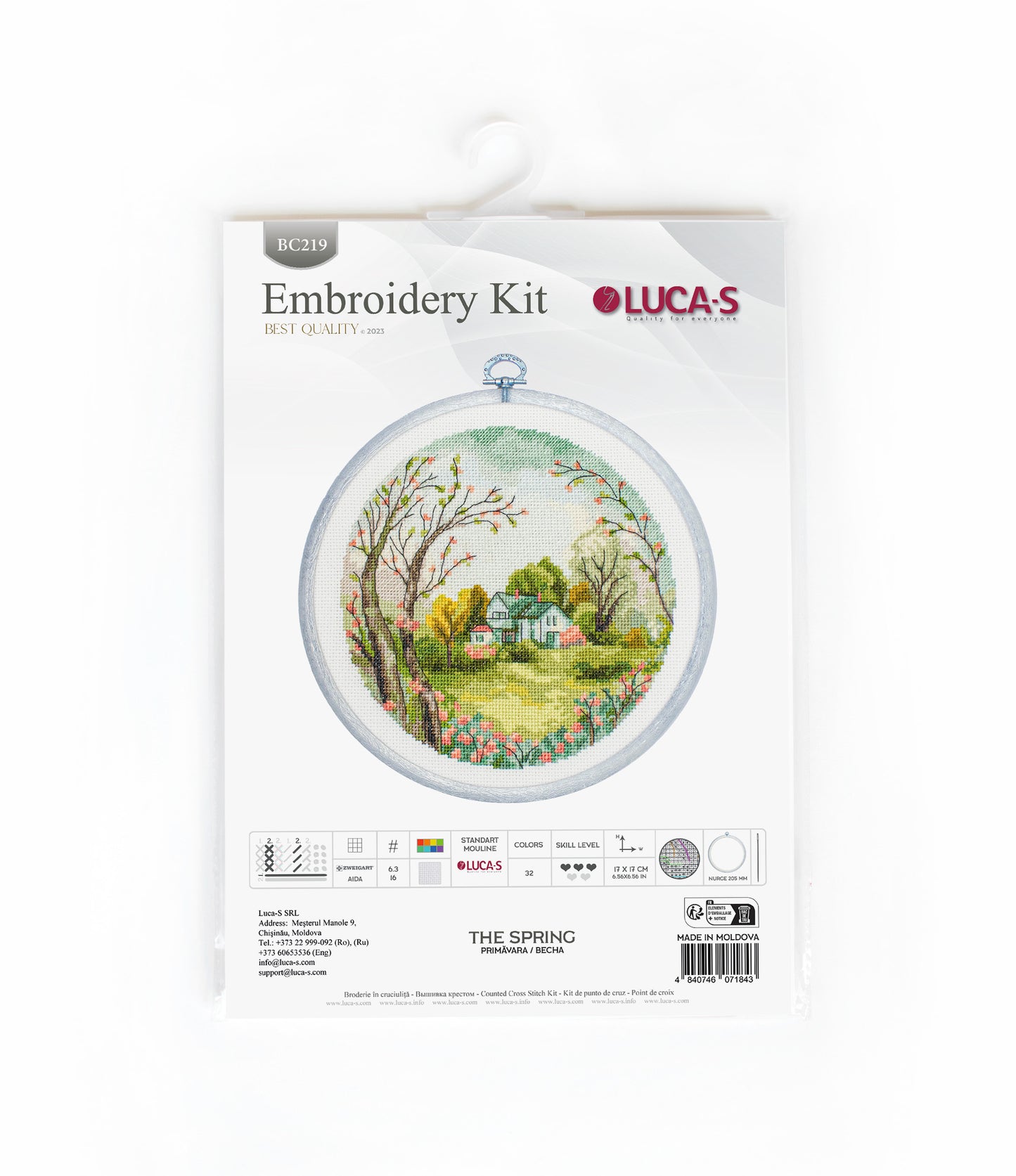 Cross Stitch Kit with Hoop Included Luca-S - The Spring, BC219