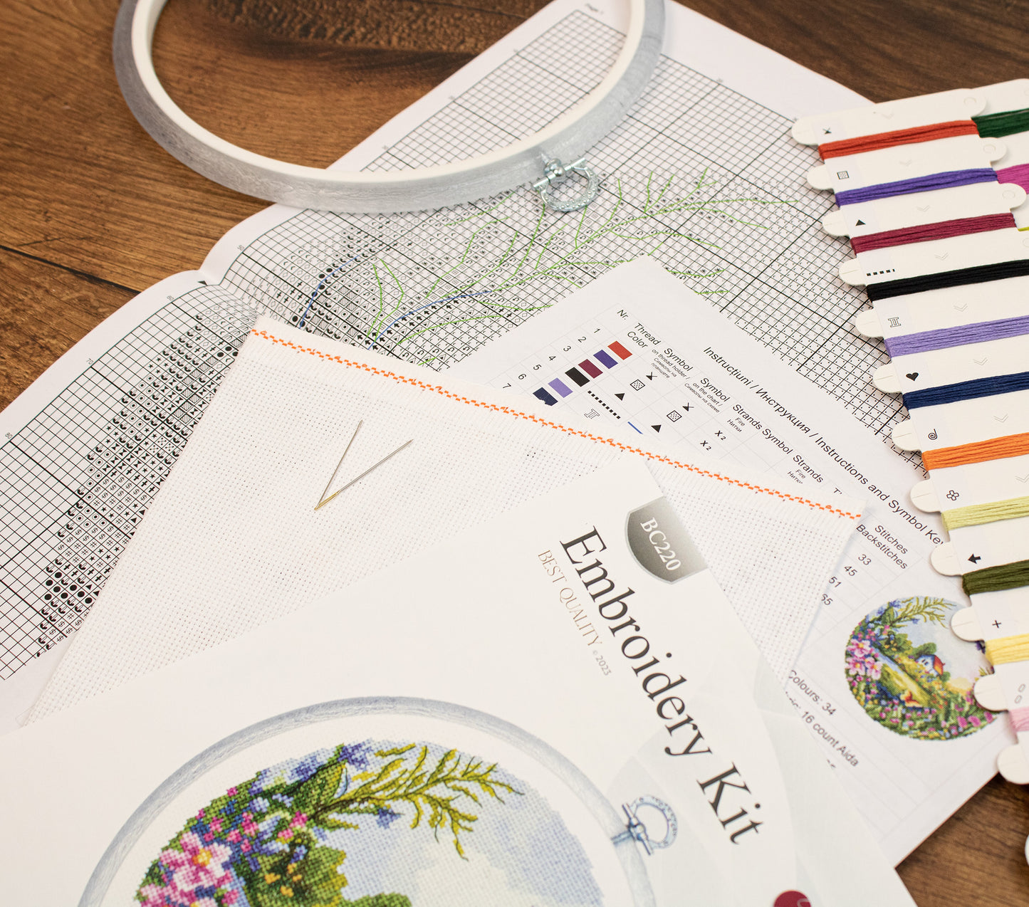 Cross Stitch Kit with Hoop Included Luca-S - The Summer, BC220