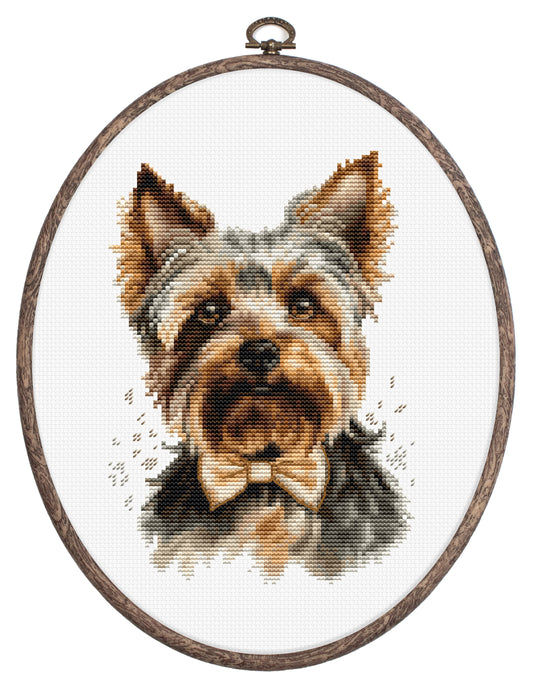Cross Stitch Kit with Hoop Included Luca-S - The Yorkshire Terrier, BC228