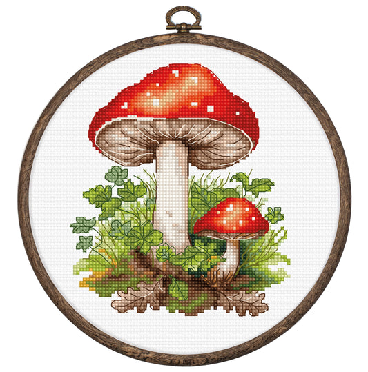 Cross Stitch Kit with Hoop Included Luca-S - Amanita Muscaria, BC232