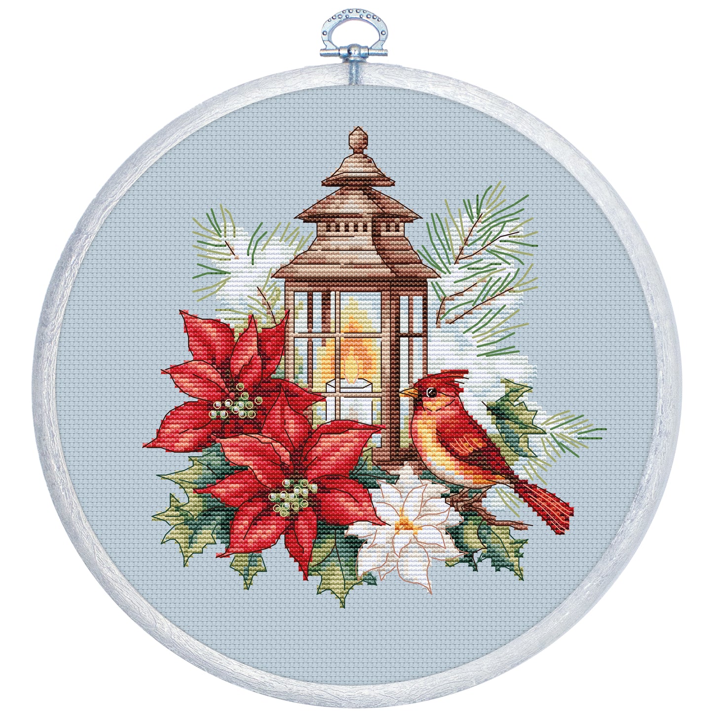 Cross Stitch Kit with Hoop Included Luca-S - Poinsettia, BC233