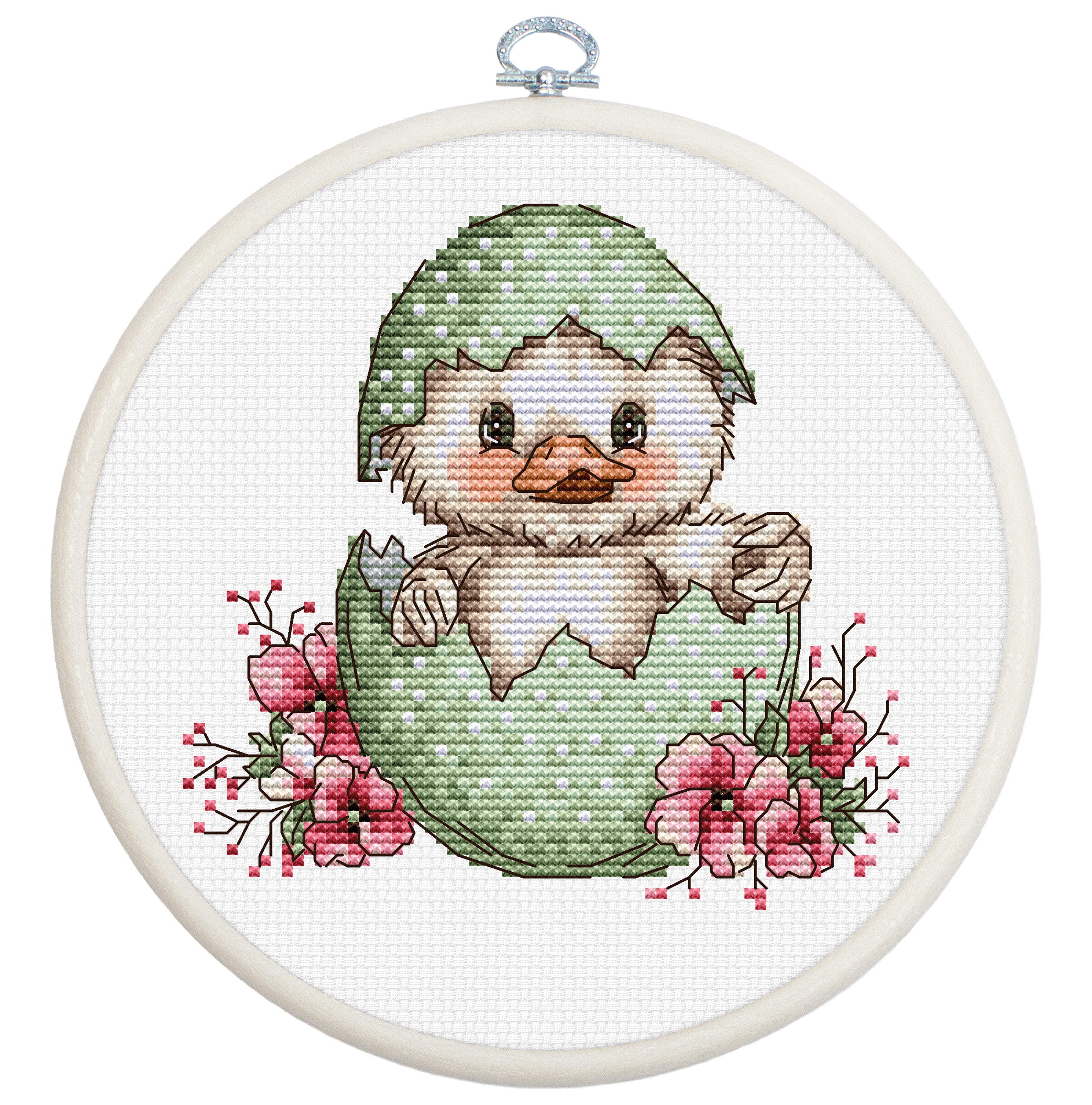 Cross Stitch Kit with Hoop Included Luca-S - The First Smile of