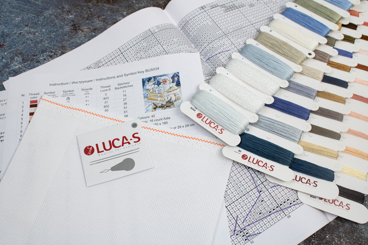 Набор для вышивки крестом Luca-S - Санта с Подарками, BU5034