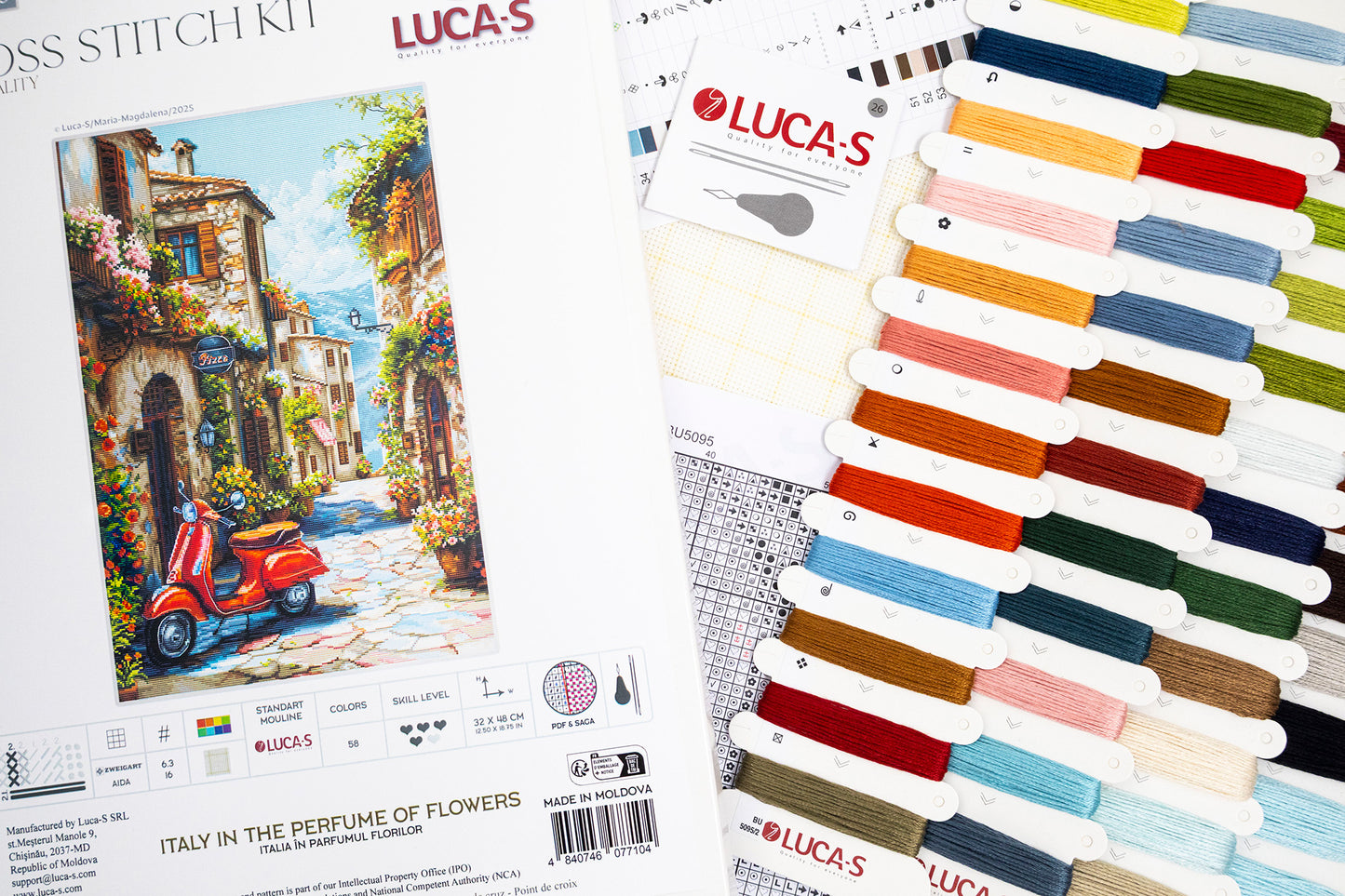 Cross Stitch Kit Luca-S - Italy in the Perfume of Flowers, BU5095