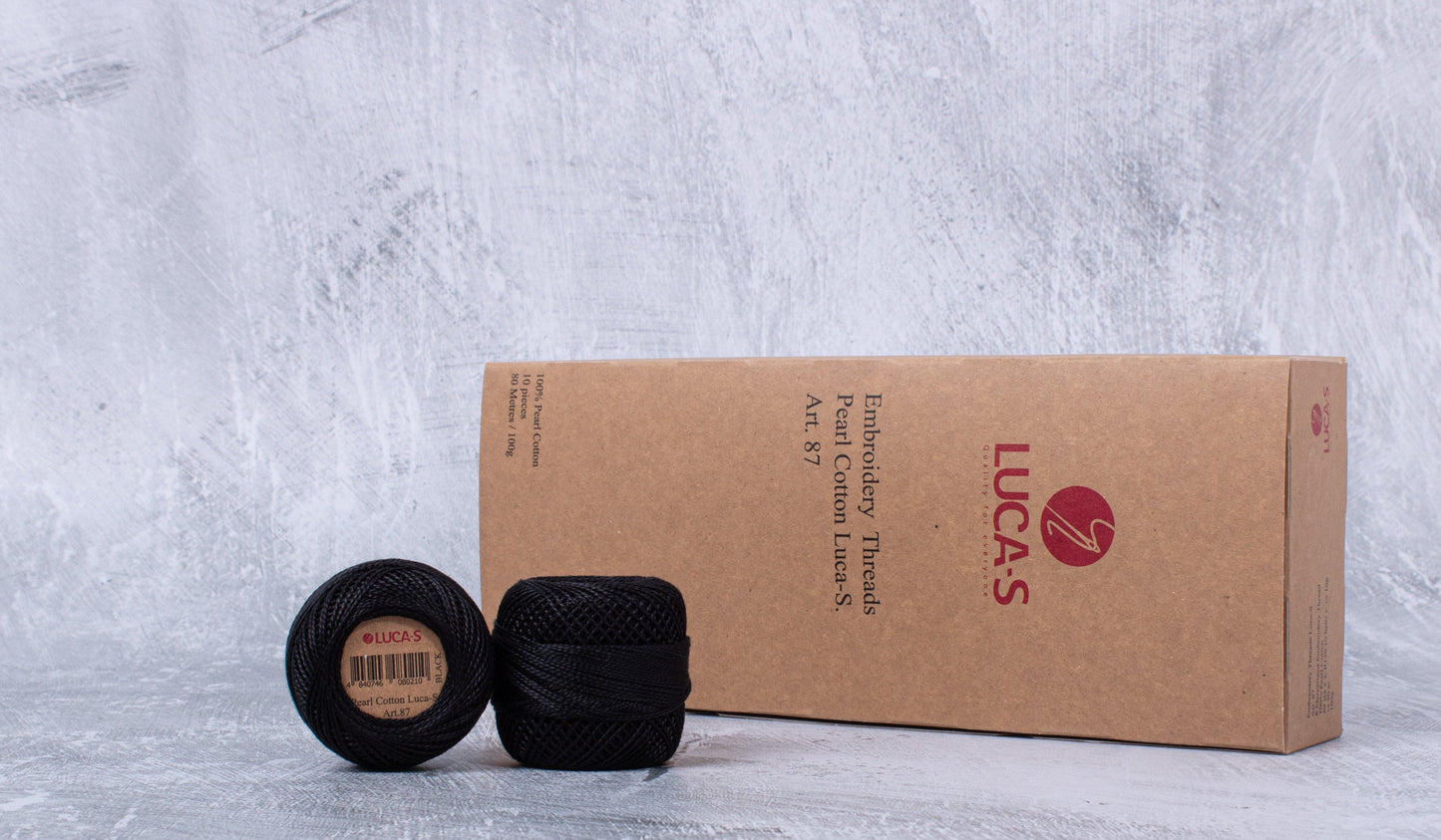 Embroidery Threads - Box, Pearl Cotton Luca-S, Art. 87 / Black