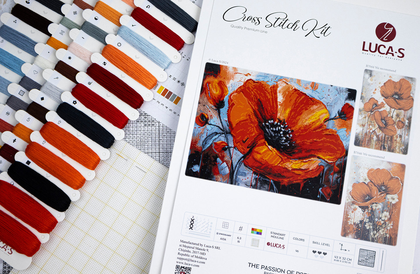 Cross Stitch Kit Luca-S - The Passion of Poppies, B7045