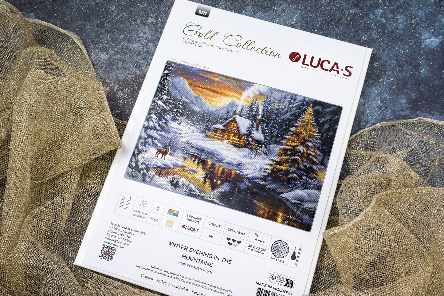 Petit Point Kit Luca-S GOLD - Winter Evening in the Mountains, G721