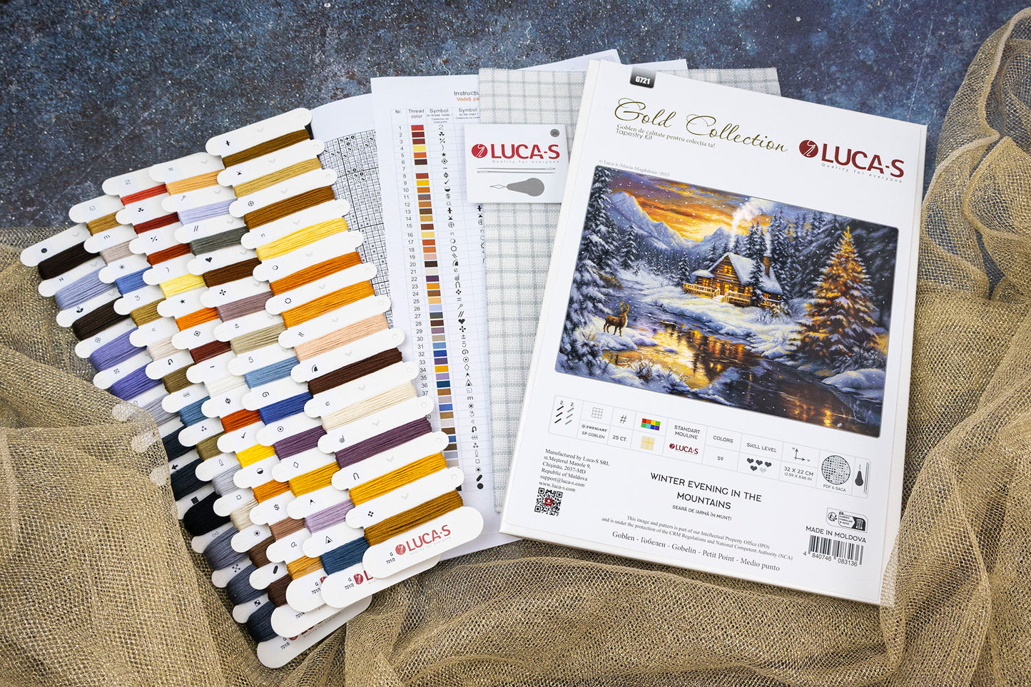 Petit Point Kit Luca-S GOLD - Winter Evening in the Mountains, G721