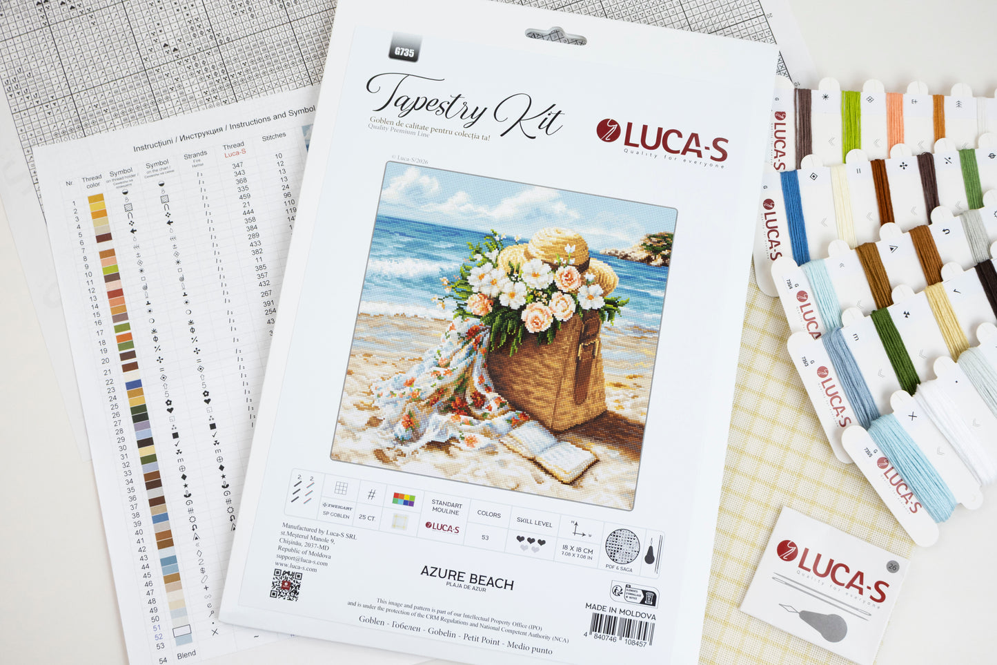 Petit Point Kit Luca-S - Azure Beach, G735