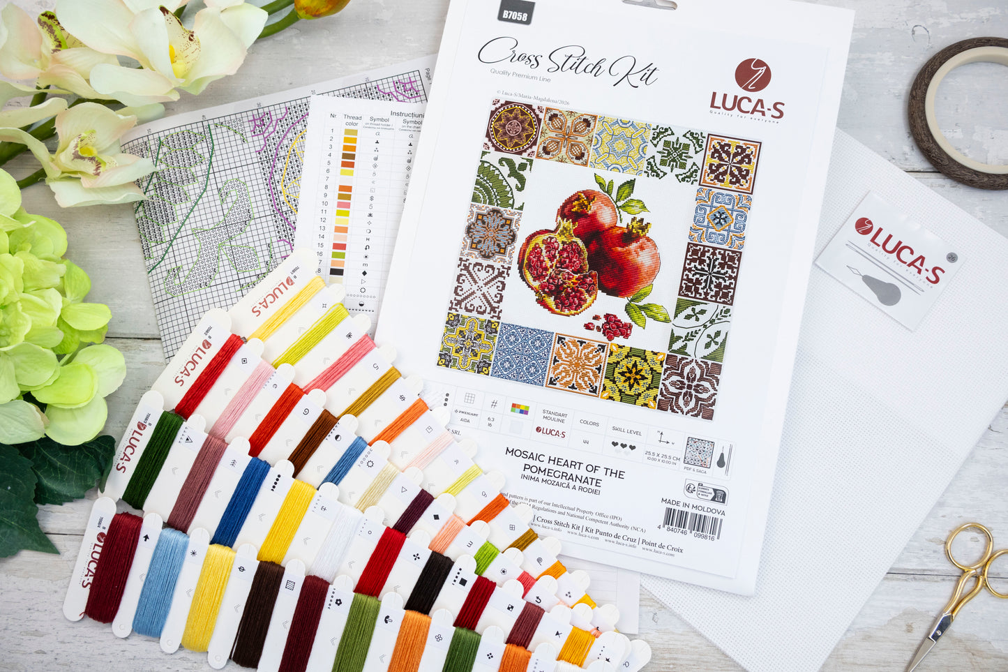 Cross Stitch Kit Luca-S - Mosaic Heart of the Pomegranate, B7058