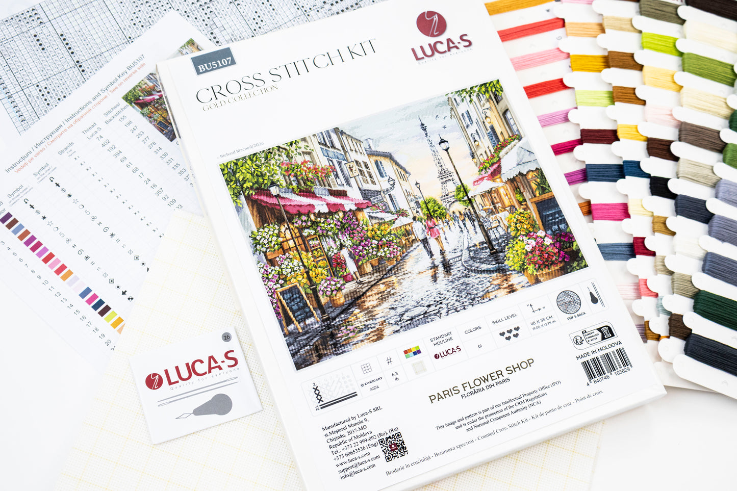 Cross Stitch Kit Luca-S GOLD - Paris Flower Shop, BU5107