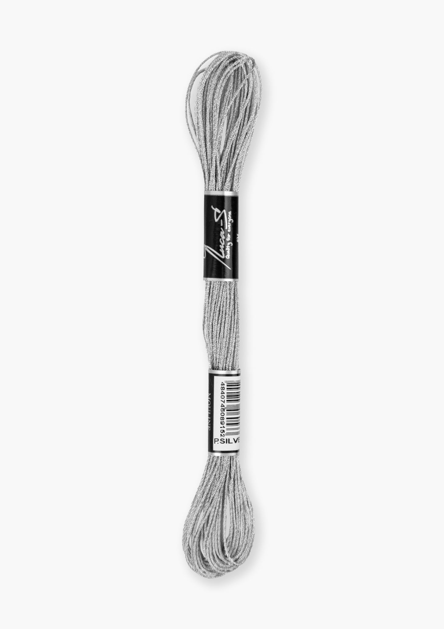 Box of 12 Metallized Embroidery Thread Luca-S - PURE SILVER