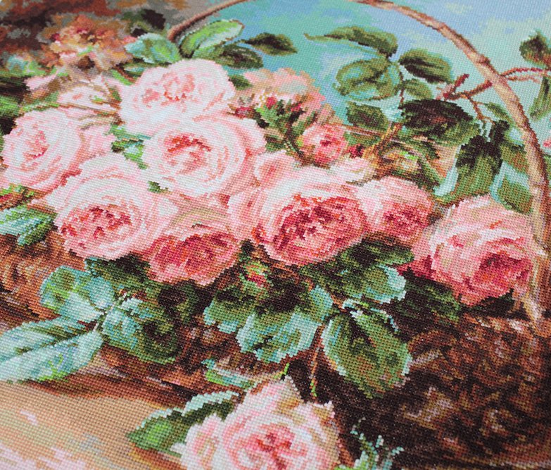 Cross Stitch Kit Luca-S - Basket of Pink Roses, B547