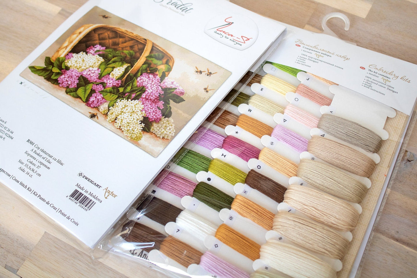 Cross Stitch Kit Luca-S - Lilac Basket, B501