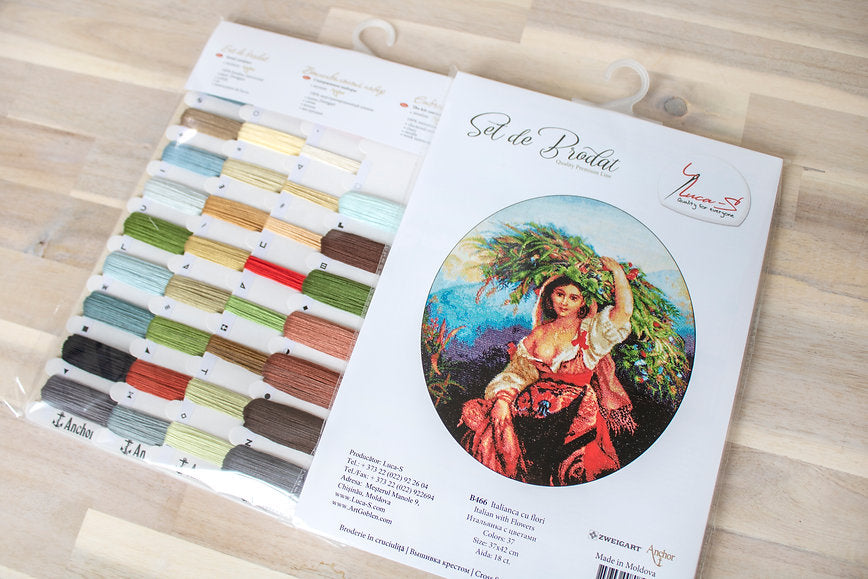 Cross Stitch Kit Luca-S - Italian with Flowers, B466