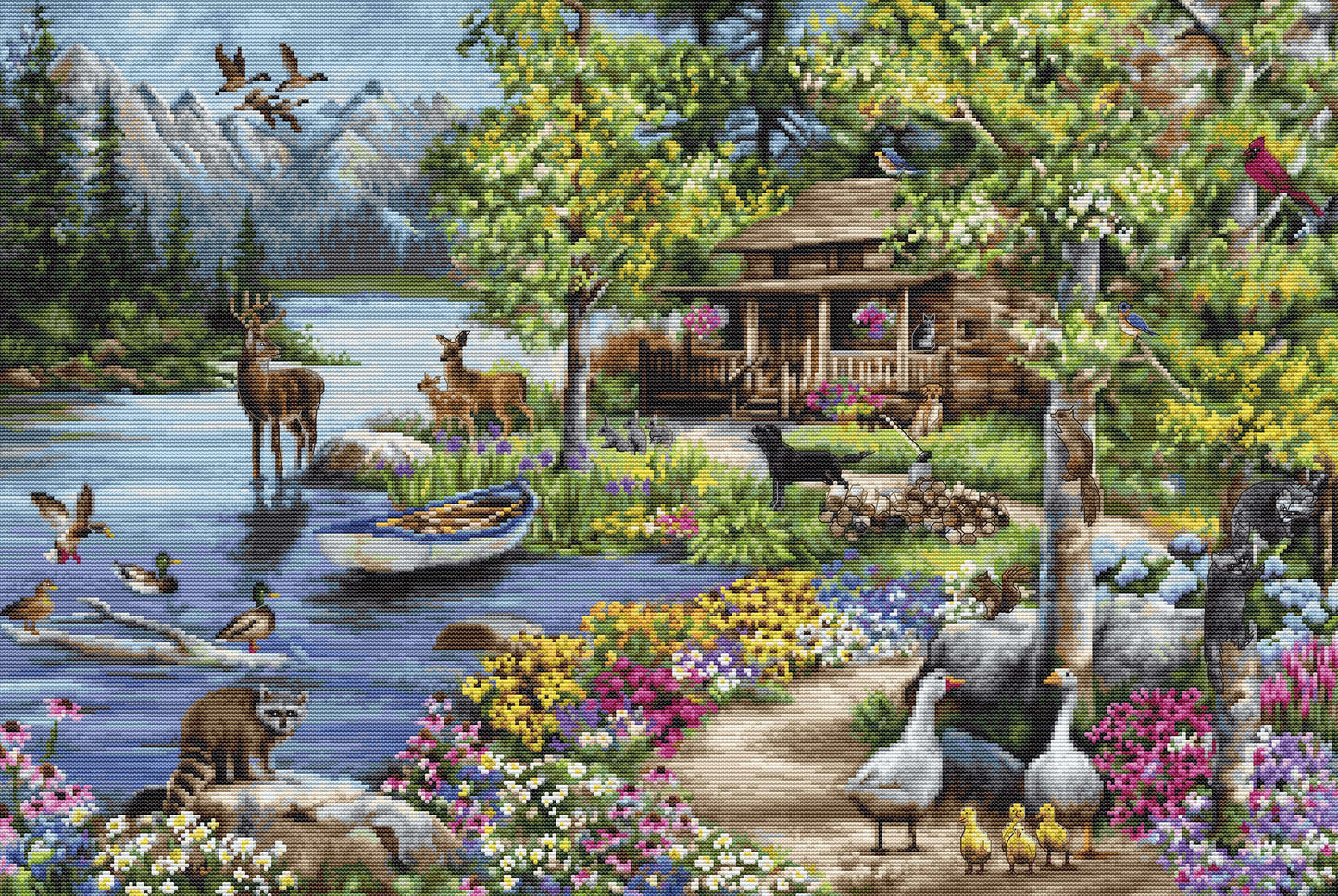Cross Stitch Kit Luca-S GOLD - Cabin By The Lake, B2410
