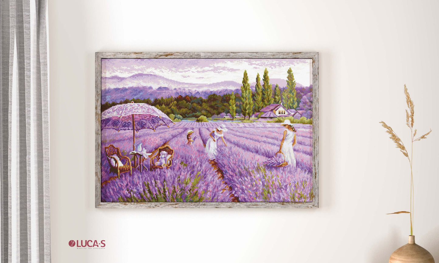 Cross Stitch Kit Luca-S GOLD - Lavender Field, BU5008