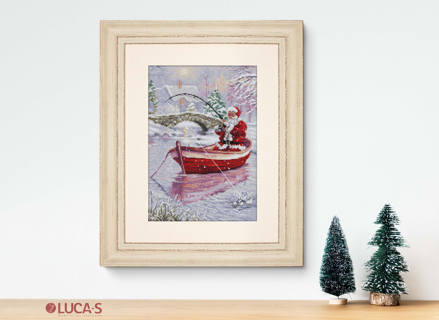 Набор для вышивки крестом Luca-S - Рыбалка Санта-Клауса, BU5014