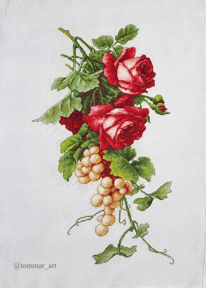 Cross Stitch Kit Luca-S - Red Roses and Grapes, B2229