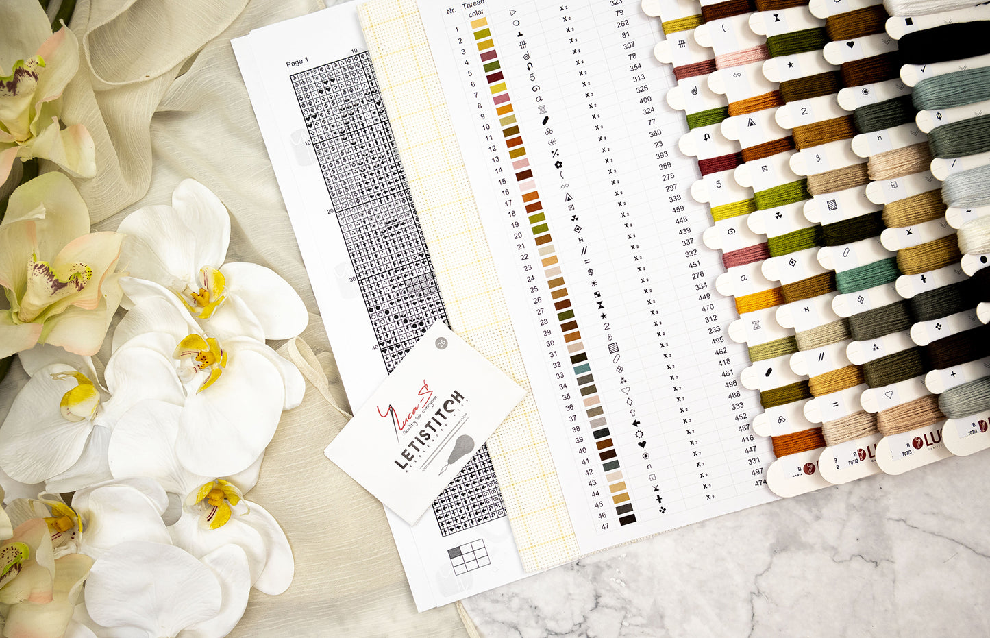 Cross Stitch Kit Luca-S GOLD -  The Mysterious Magnolias, B707