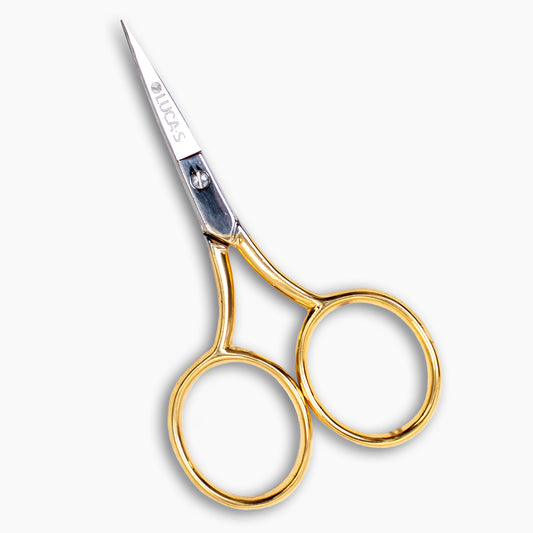 Embroidery Scissors Luca-S - EMBROIDERY SCISSORS WIDEBOW GOLD PLATED HANDLES 3 1/2"