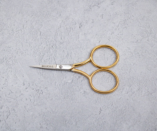 Embroidery Scissors Luca-S - EMBROIDERY SCISSORS WIDEBOW GOLD PLATED HANDLES