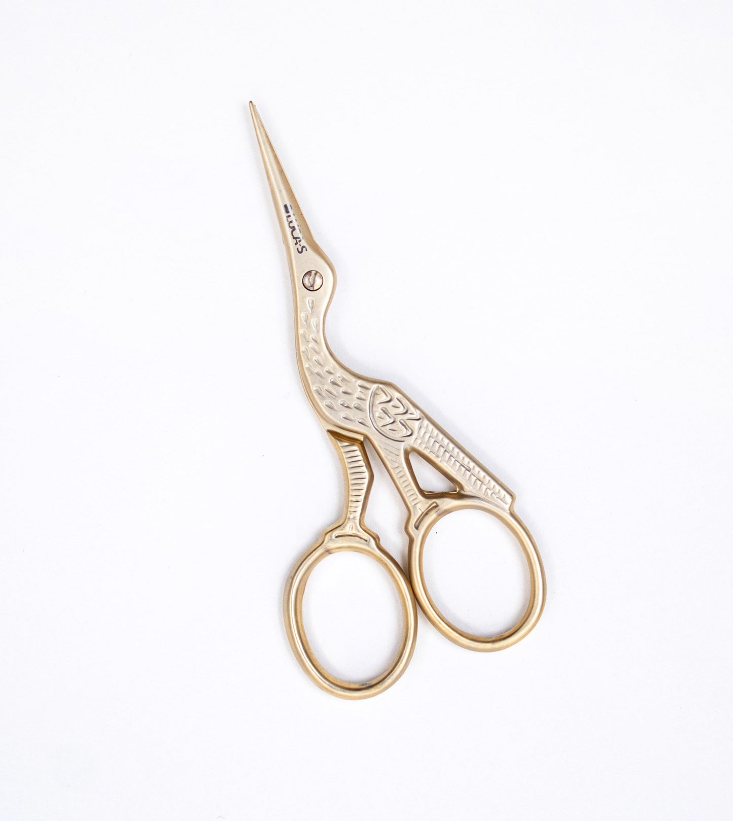 Embroidery Scissors Luca-S - STORK SCISSORS SANDBLASTED GOLD HANDLES