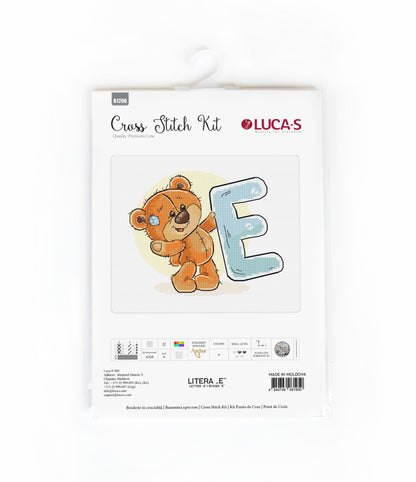 Cross Stitch Kit Alphabet - Luca-S Kit - Letter „E” B1206