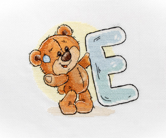 Cross Stitch Kit Alphabet - Luca-S Kit - Letter „E” B1206