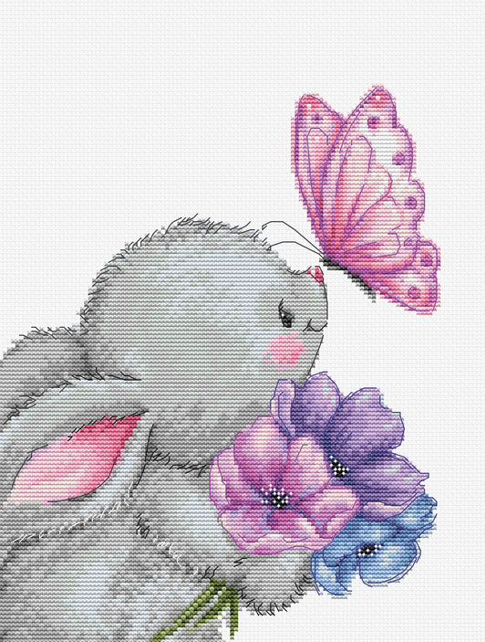 Cross Stitch Kit Luca-S - Rabbit and Butterfly, B1235