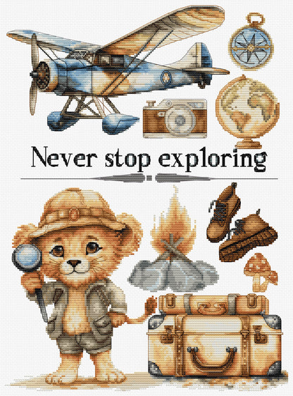 Cross Stitch Kit Luca-S - Never Stop Exploring, B1408