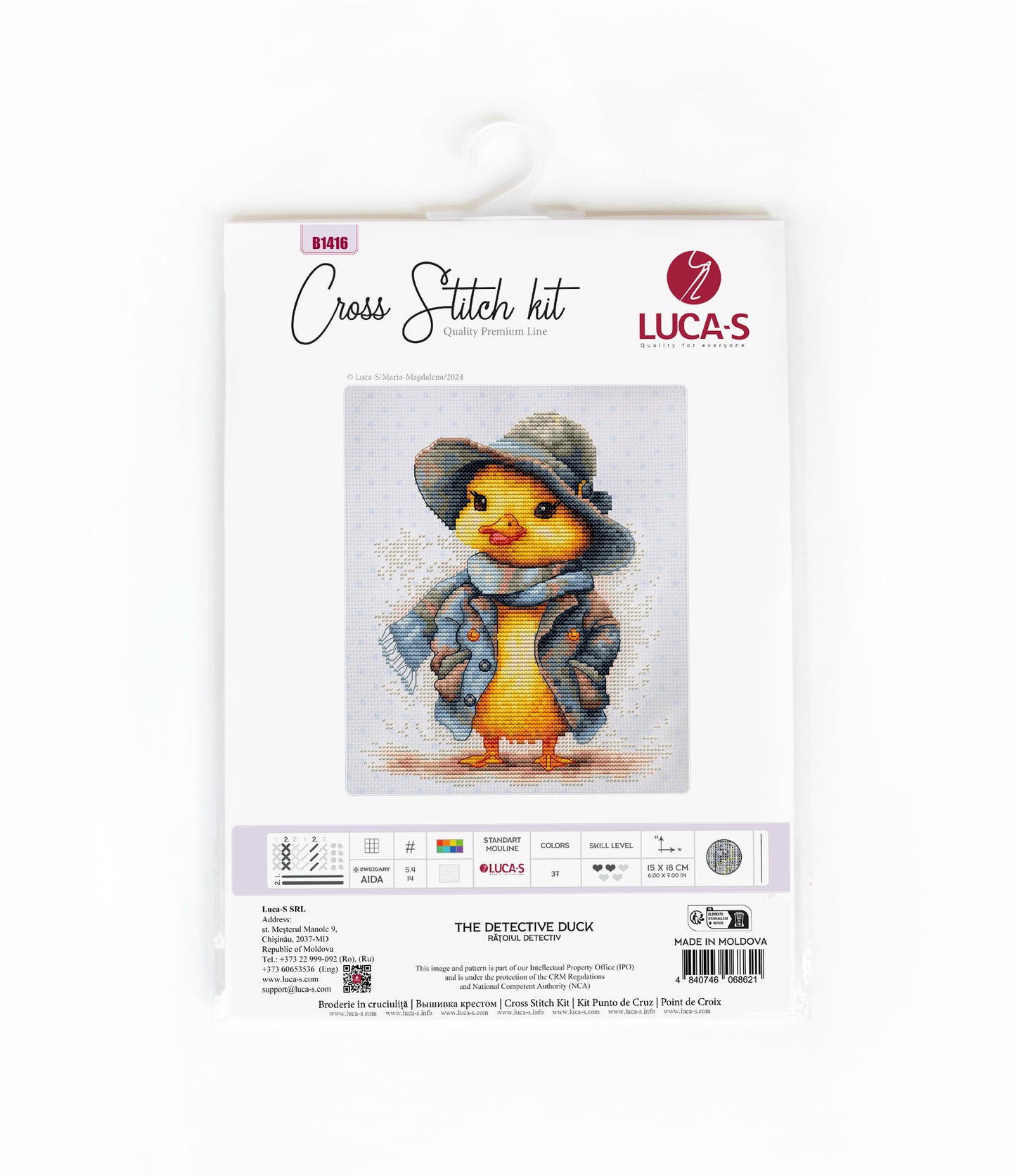 Cross Stitch Kit Luca-S -  The Detective Duck, B1416