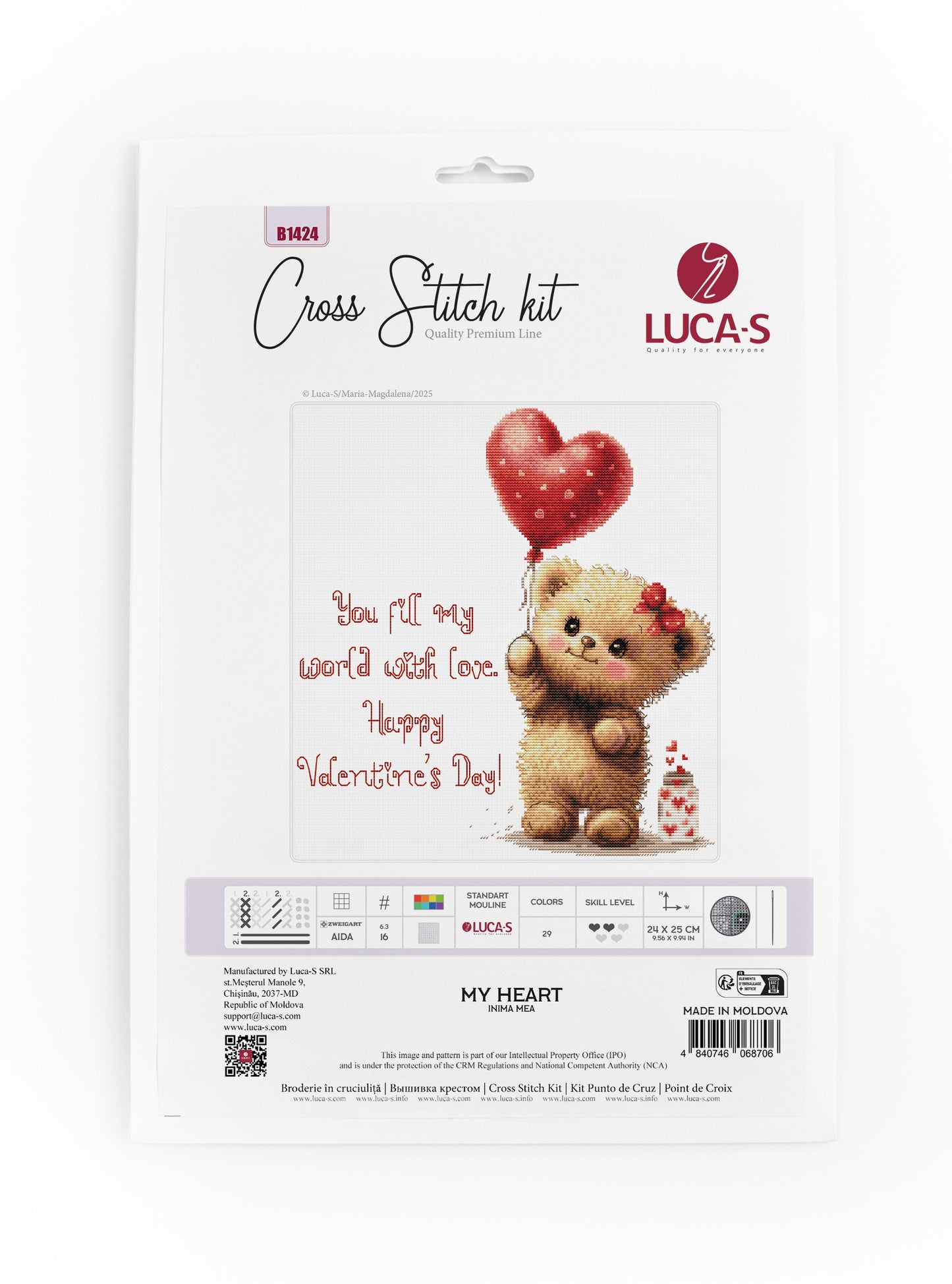 Cross Stitch Kit Luca-S - My Heart, B1424
