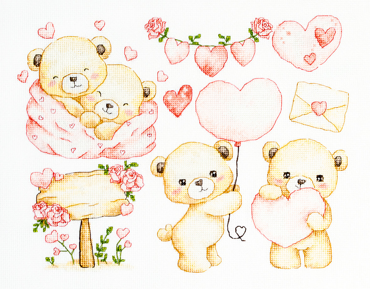 Cross Stitch Kit Luca-S - Little Hearts Collection, B1446