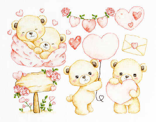 Cross Stitch Kit Luca-S - Little Hearts Collection, B1446