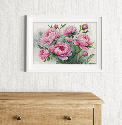 Cross Stitch Kit Luca-S - The Charm of Peonies, B7019