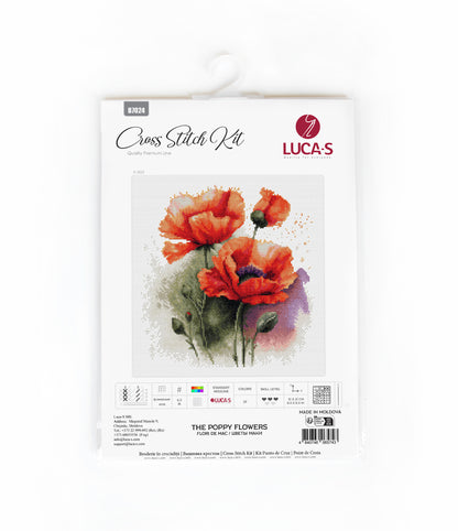 Cross Stitch Kit Luca-S - The Poppy Flowers, B7024