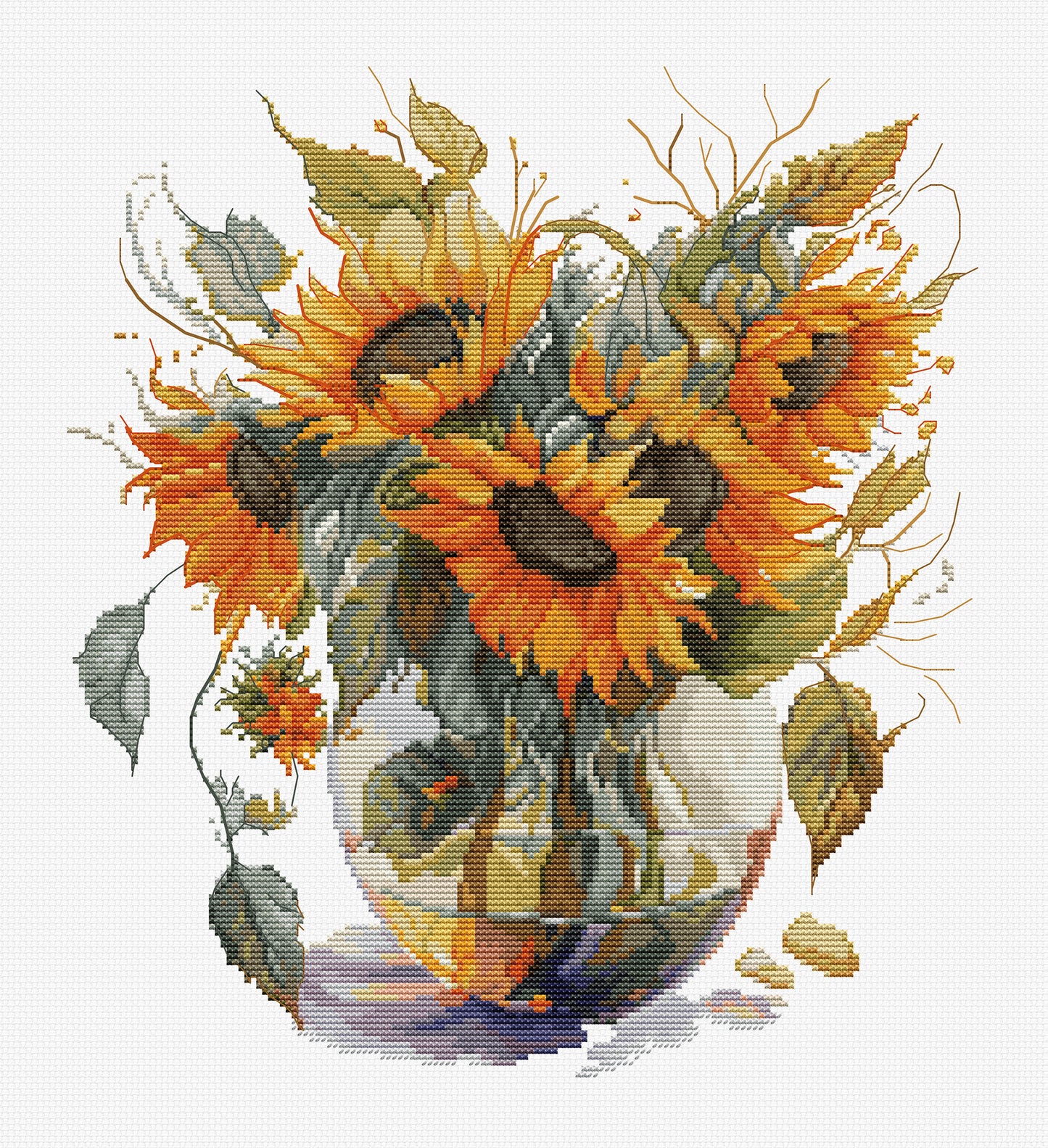 Cross Stitch Kit Luca-S - Vase with Sunflower, B7025