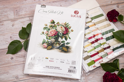 Набор для вышивки крестом Luca-S - B7026 Ваза с розами