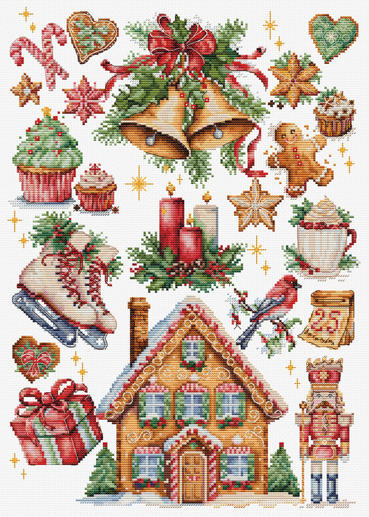 Набор для вышивания крестом Luca-S -Рождественская композиция, B7031
